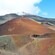 Sloping hills below the monumental Mount Etna volcano on the east coast of Sicily, Italy
